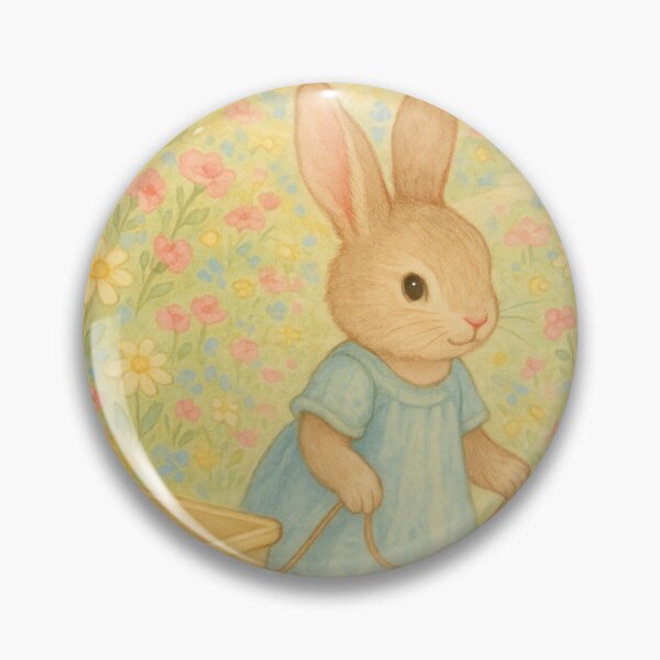 Item preview, Cute bunny with a wagon in a flower meadow designed and sold by Mauswohn.