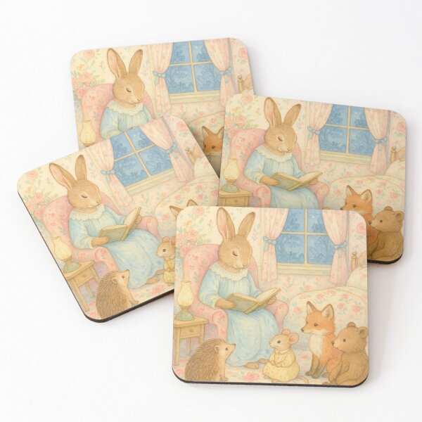 Item preview, Rabbit reads stories to forest animals in the children's room designed and sold by Mauswohn.