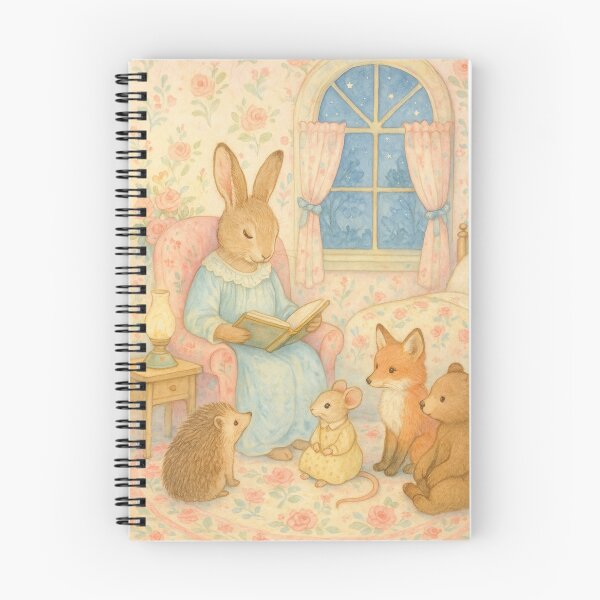 Item preview, Rabbit reads stories to forest animals in the children's room designed and sold by Mauswohn.