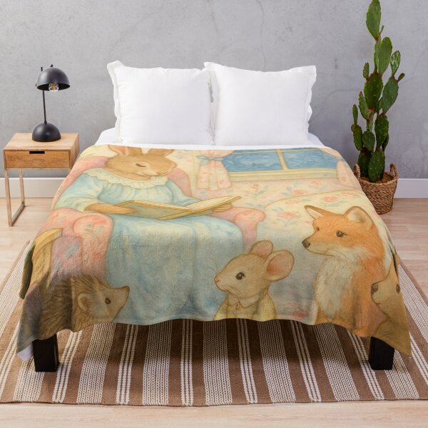 Item preview, Rabbit reads stories to forest animals in the children's room designed and sold by Mauswohn.