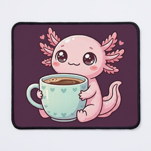 Item preview, Kawaii Axolotl Coffee Cozy Hearts designed and sold by Visual Dept..