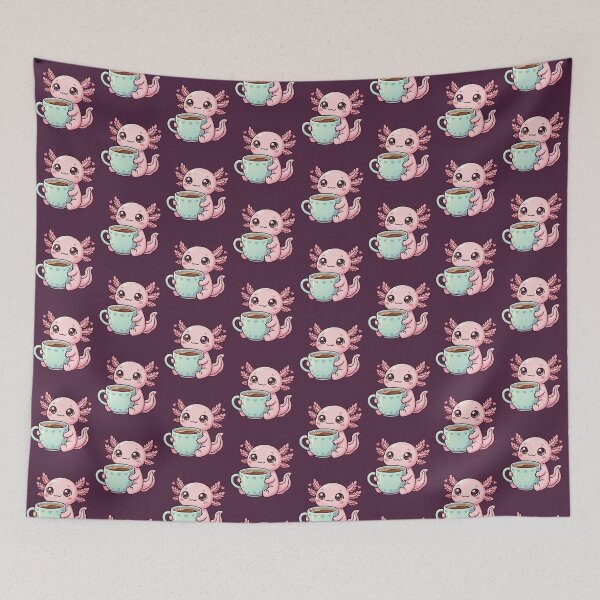Item preview, Kawaii Axolotl Coffee Cozy Hearts designed and sold by Visual Dept..