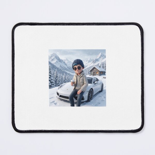 Item preview, Winter Adventure Boy with Sports Car – Snow Mountain 3D Art designed and sold by TrendTonic1.
