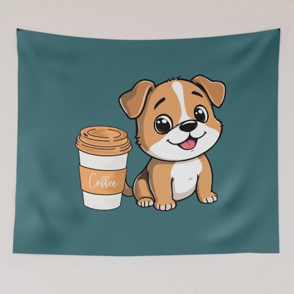 Item preview, Coffee Time with my Best Friend - Dog and Coffee Illustration designed and sold by VibeArtShop.