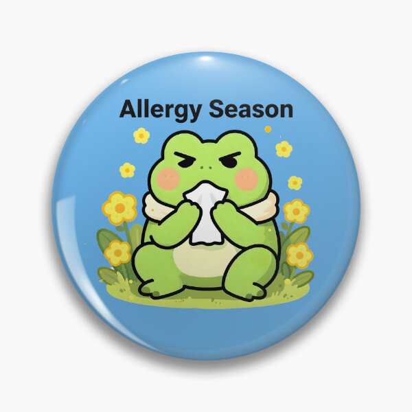 Item preview, Allergy Season Survivor – Grumpy Frog Sneezing Spring Meme   designed and sold by AnimalAirtistry.