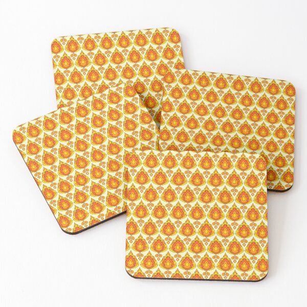 Item preview, Vibrant Orange and Yellow Thai Kanok Art Seamless Pattern Background designed and sold by RS4you.
