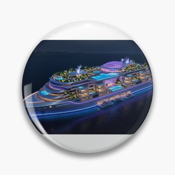 Item preview, Luxury Super Yacht at Night – Futuristic Ocean Cruise Art designed and sold by TrendTonic1.