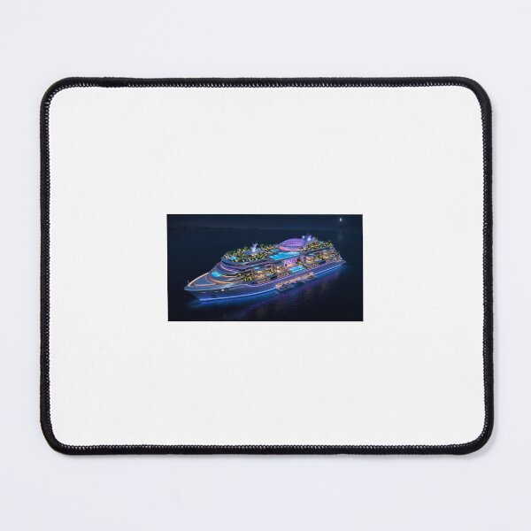 Item preview, Luxury Super Yacht at Night – Futuristic Ocean Cruise Art designed and sold by TrendTonic1.