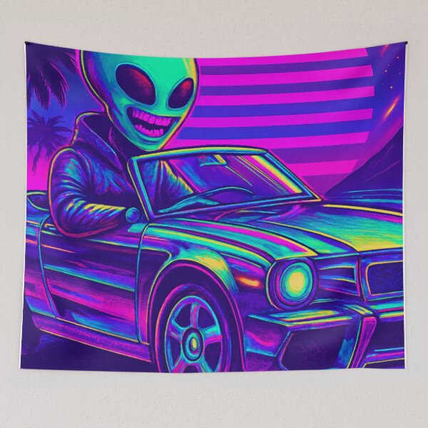 Item preview, Synthwave Sunset Cruise – Alien Joyride designed and sold by LuxuryApparels.
