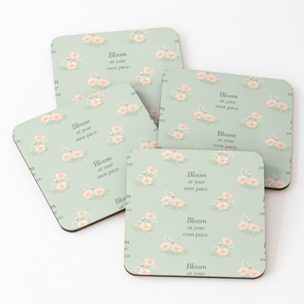 Item preview, Bloom at Your Own Pace – Aesthetic Floral Quote Design designed and sold by Snapystyle.