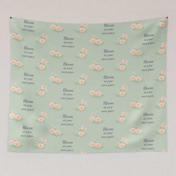 Item preview, Bloom at Your Own Pace – Aesthetic Floral Quote Design designed and sold by Snapystyle.