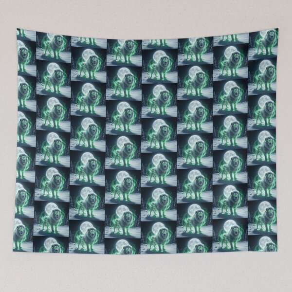 Item preview, Mystic White Lion Under Full Moon – Fantasy Glow Art designed and sold by TrendTonic1.