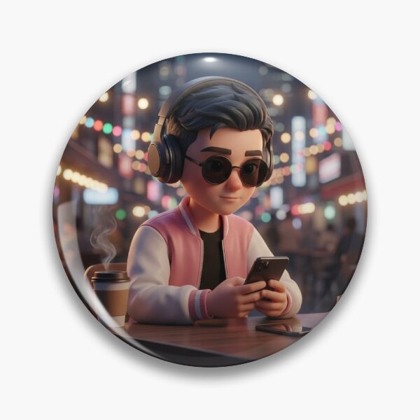 Item preview, City Night Vibes – Stylish 3D Boy with Headphones Art designed and sold by TrendTonic1.