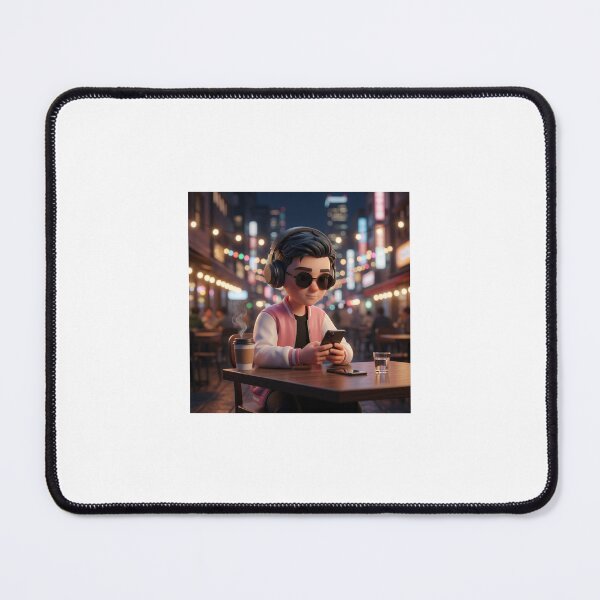 Item preview, City Night Vibes – Stylish 3D Boy with Headphones Art designed and sold by TrendTonic1.