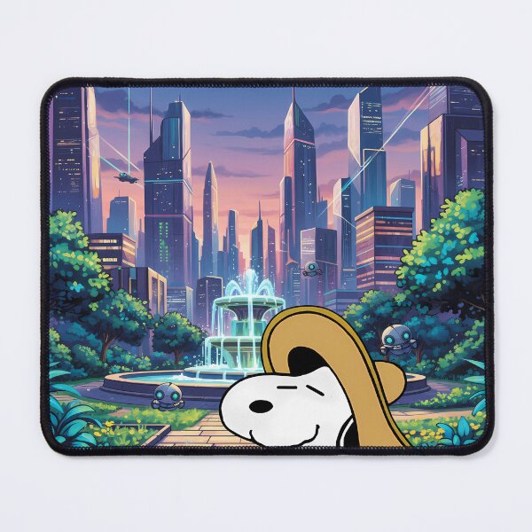 Item preview, Snoopy and Woodstock in Futuristic City designed and sold by Bensoncreatives.
