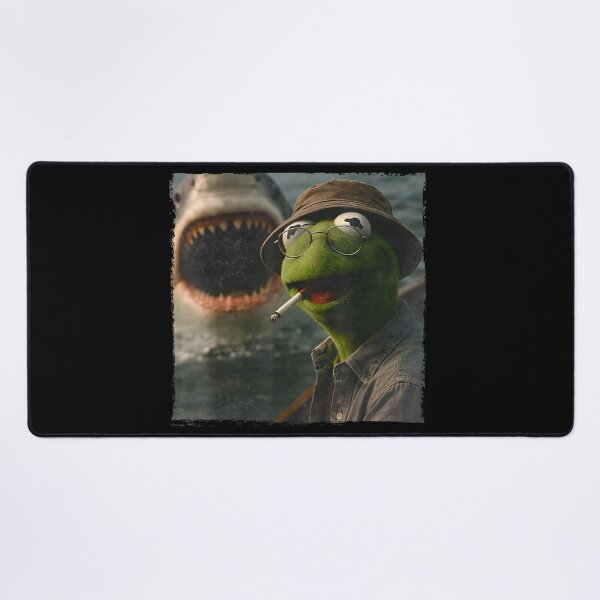 Item preview, Kermit The Frog Smoking In Boat Jaws Shark Horror Movie Parody designed and sold by River Silva.