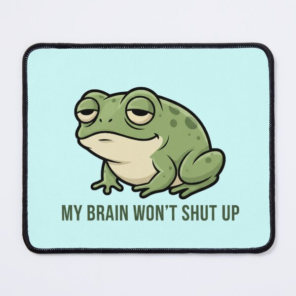 Item preview, Overthinking Frog Sticker – Too Many Thoughts Anxiety Meme Shirt  designed and sold by ZyxDes.
