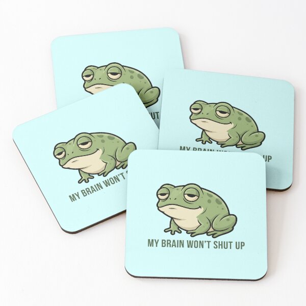 Item preview, Overthinking Frog Sticker – Too Many Thoughts Anxiety Meme Shirt  designed and sold by ZyxDes.