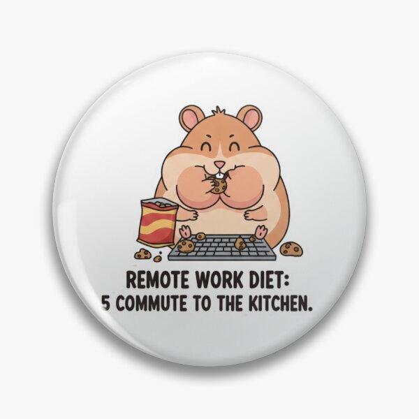 Item preview, Remote Work Diet Funny Hamster Sticker Work From Home Cute Office Humor designed and sold by ZYNORAworld.