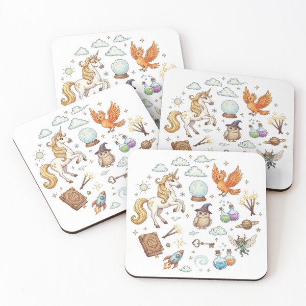 Item preview,  Whimsical Magic & Fantasy Sticker Pack: Unicorn, Phoenix, and Wizard Owl designed and sold by Valavetvogue.