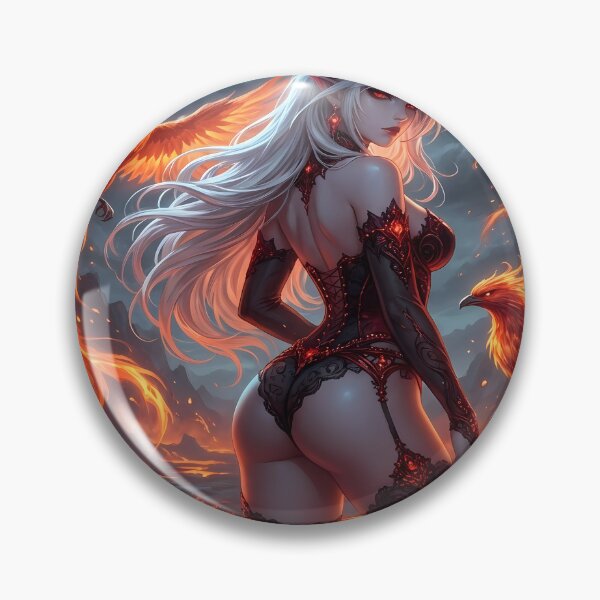 Item preview, Demoness with Phoenixes in Fiery Landscape designed and sold by Daniel Abdelmaseih.
