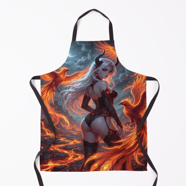 Item preview, Demoness with Phoenixes in Fiery Landscape designed and sold by Daniel Abdelmaseih.