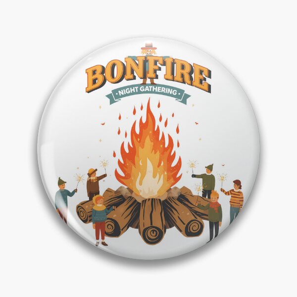 Item preview, Bonfire Night Gathering Nov 5th Retro Autumn Art designed and sold by LoliDesignShop.