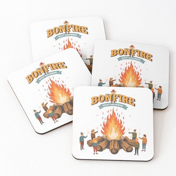 Item preview, Bonfire Night Gathering Nov 5th Retro Autumn Art designed and sold by LoliDesignShop.