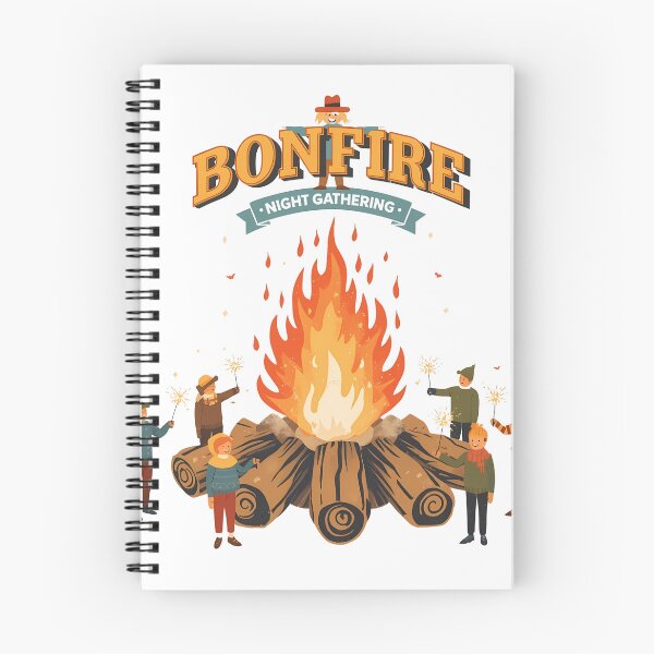 Item preview, Bonfire Night Gathering Nov 5th Retro Autumn Art designed and sold by LoliDesignShop.