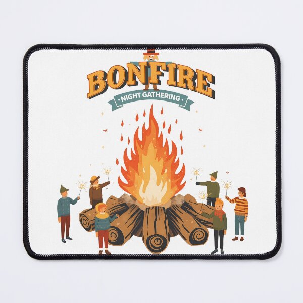 Item preview, Bonfire Night Gathering Nov 5th Retro Autumn Art designed and sold by LoliDesignShop.