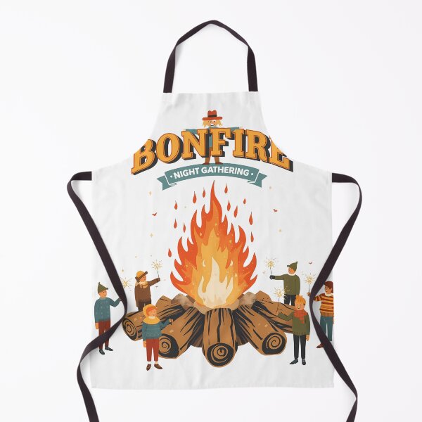 Item preview, Bonfire Night Gathering Nov 5th Retro Autumn Art designed and sold by LoliDesignShop.