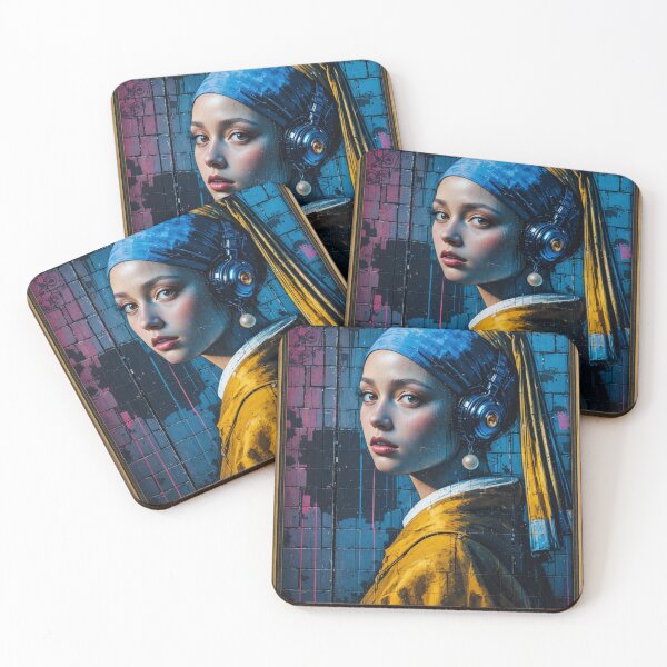 Item preview, Girl with a Pearl Earring - Urban Street Art Remix designed and sold by AleksKos.