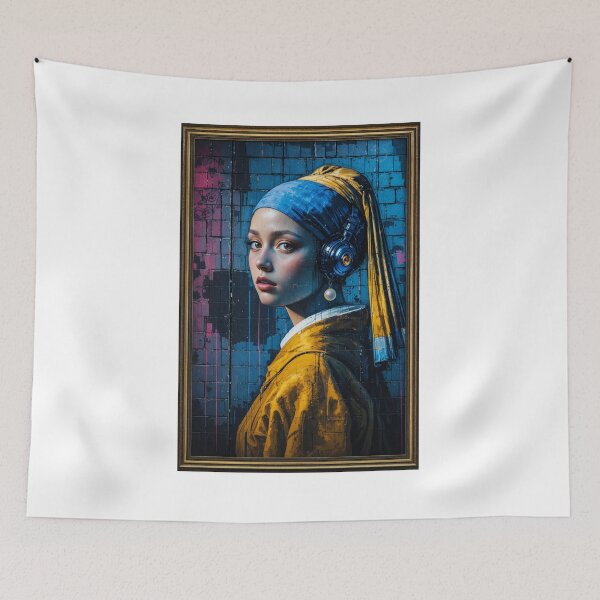 Item preview, Girl with a Pearl Earring - Urban Street Art Remix designed and sold by AleksKos.