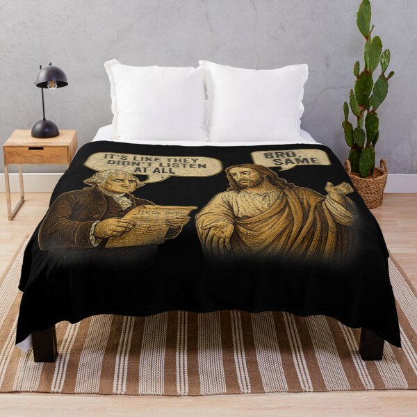 Item preview, George Washington And Jesus Bro Same Funny History Religious Patriot Meme designed and sold by River Silva.