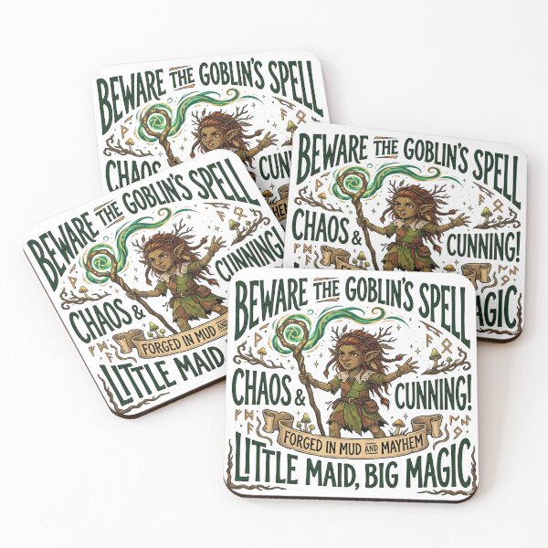 Item preview, Green Magic Mythical Maid - Hand Drawn Folk Illustration designed and sold by LineLoo.