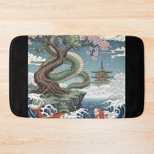 Item preview, Dragon and Koi in Cherry Blossom Scene designed and sold by Daniel Abdelmaseih.