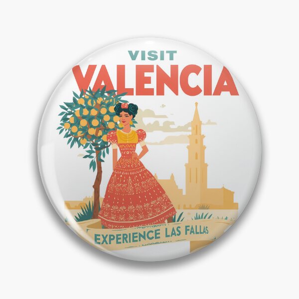 Item preview, Visit Valencia Las Fallas Fallera Retro Travel Art designed and sold by LoliDesignShop.