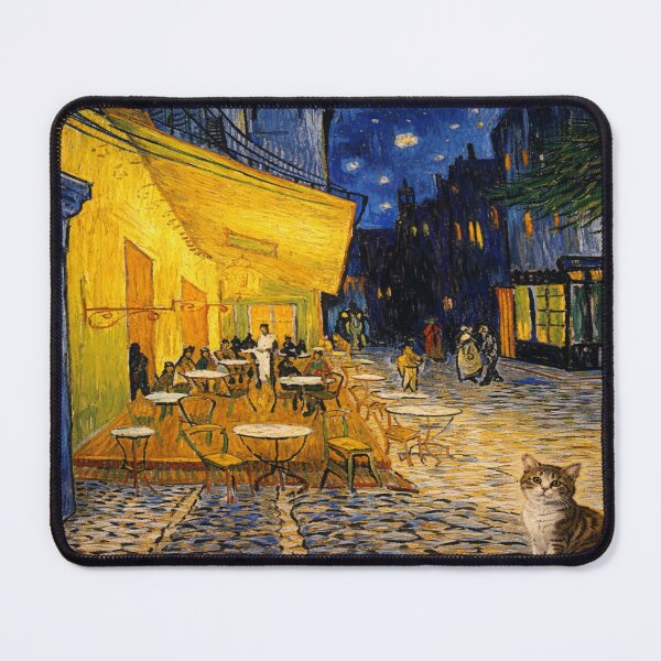 Item preview, Café Terrace at Night with a Little Meow designed and sold by Ocelot-T.