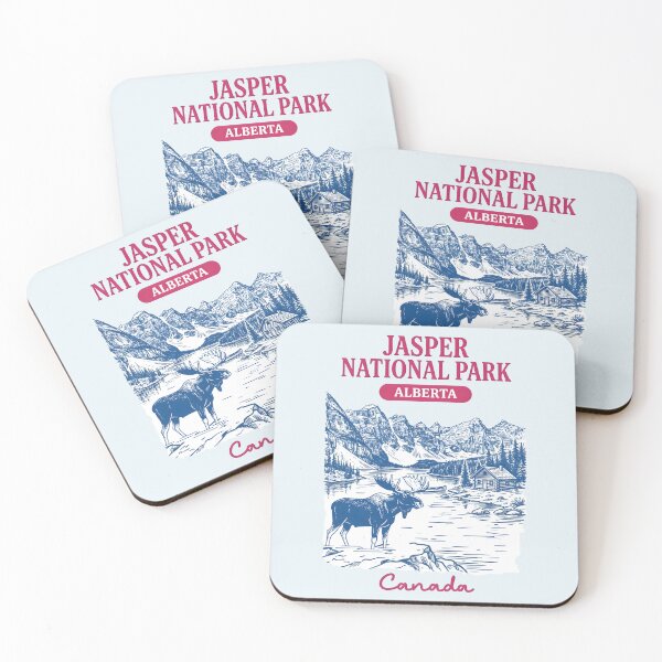 Item preview, Jasper National Park Alberta Canada Pastel Cute Landscape Moose designed and sold by HowToCanadian.