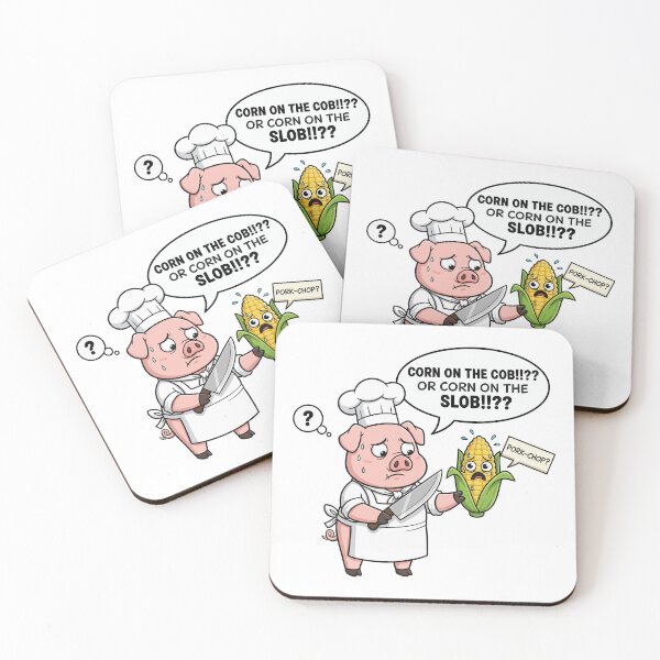 Item preview, Corn on the Slob Pig Chef Pun designed and sold by dreyesvc.