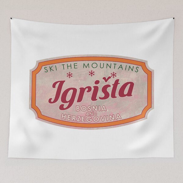 Item preview, Igrišta, Bosnia and Herzegovina, Ski, textured skiing badge designed and sold by Wanderful-roads.
