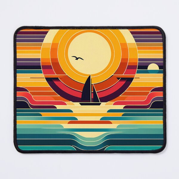 Item preview, Geometric Sunset Sailboat Colour Block designed and sold by InkSmithery.