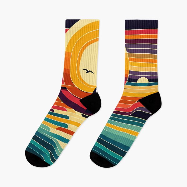 Item preview, Geometric Sunset Sailboat Colour Block designed and sold by InkSmithery.