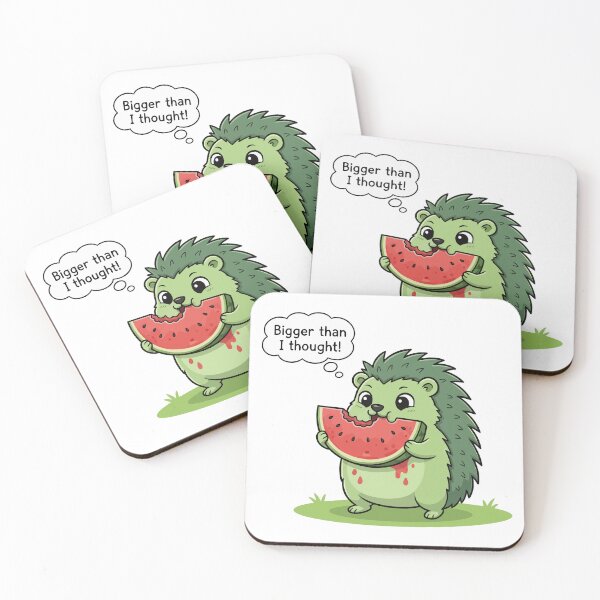 Item preview, Bigger Than I Thought Funny Hedgehog Eating designed and sold by dreyesvc.