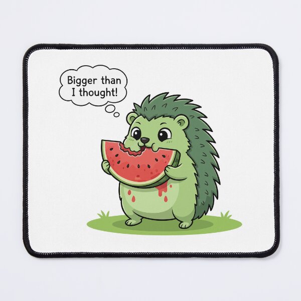 Item preview, Bigger Than I Thought Funny Hedgehog Eating designed and sold by dreyesvc.