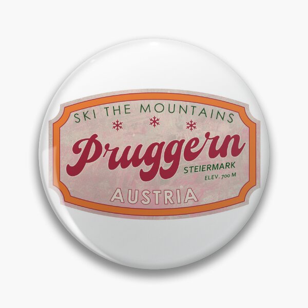 Item preview, Pruggern, Austria, Steiermark, Ski, textured skiing badge designed and sold by Wanderful-roads.