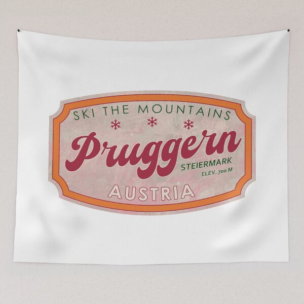 Item preview, Pruggern, Austria, Steiermark, Ski, textured skiing badge designed and sold by Wanderful-roads.