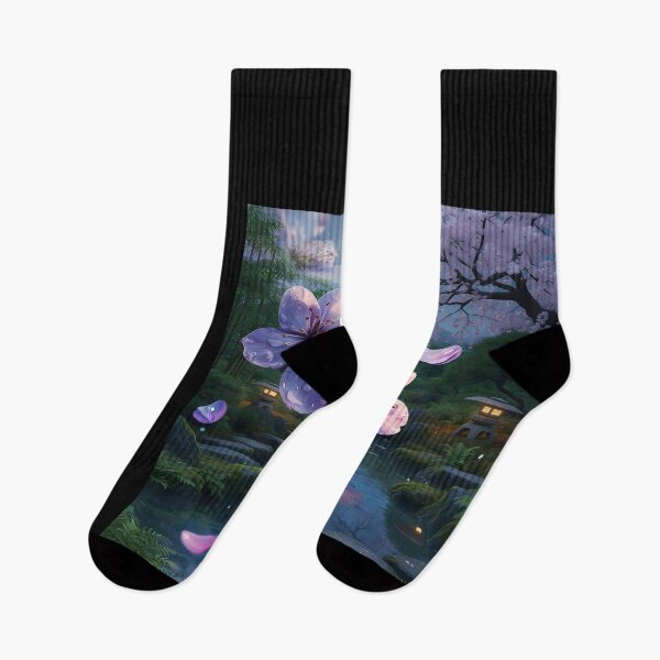 Item preview, Serene Japanese Garden at Night designed and sold by DeBrainstore.