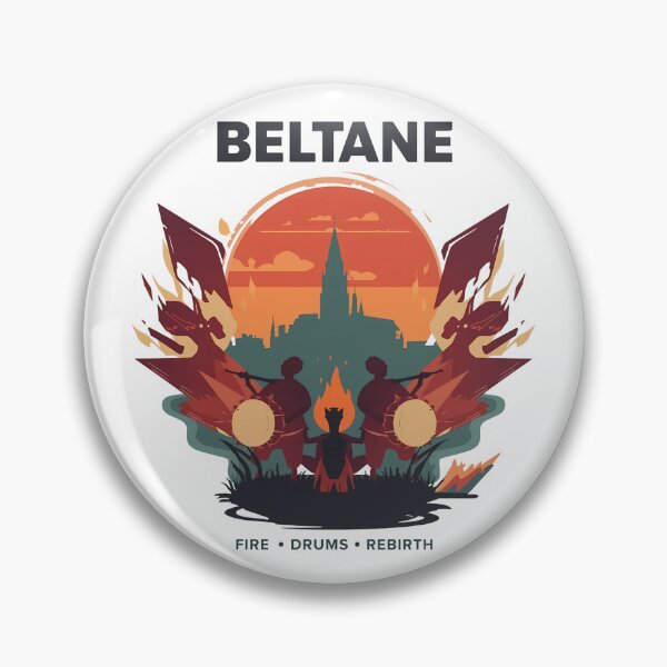 Item preview, Beltane Fire Drums Rebirth Retro Celtic Art designed and sold by LoliDesignShop.