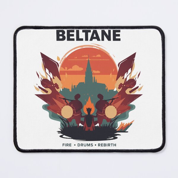 Item preview, Beltane Fire Drums Rebirth Retro Celtic Art designed and sold by LoliDesignShop.